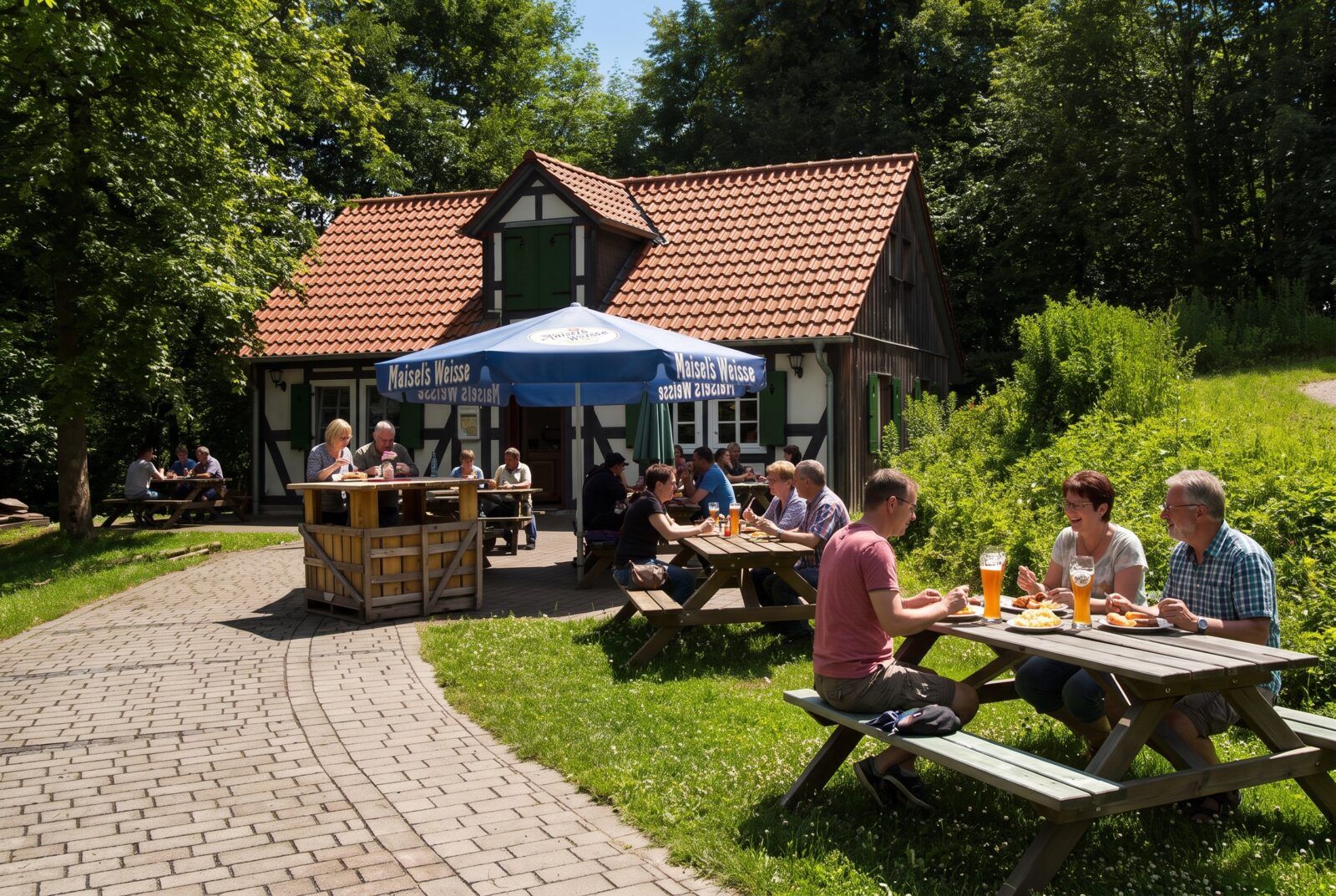 Außenbereich der Jausenstation Burgruine Löwenstein